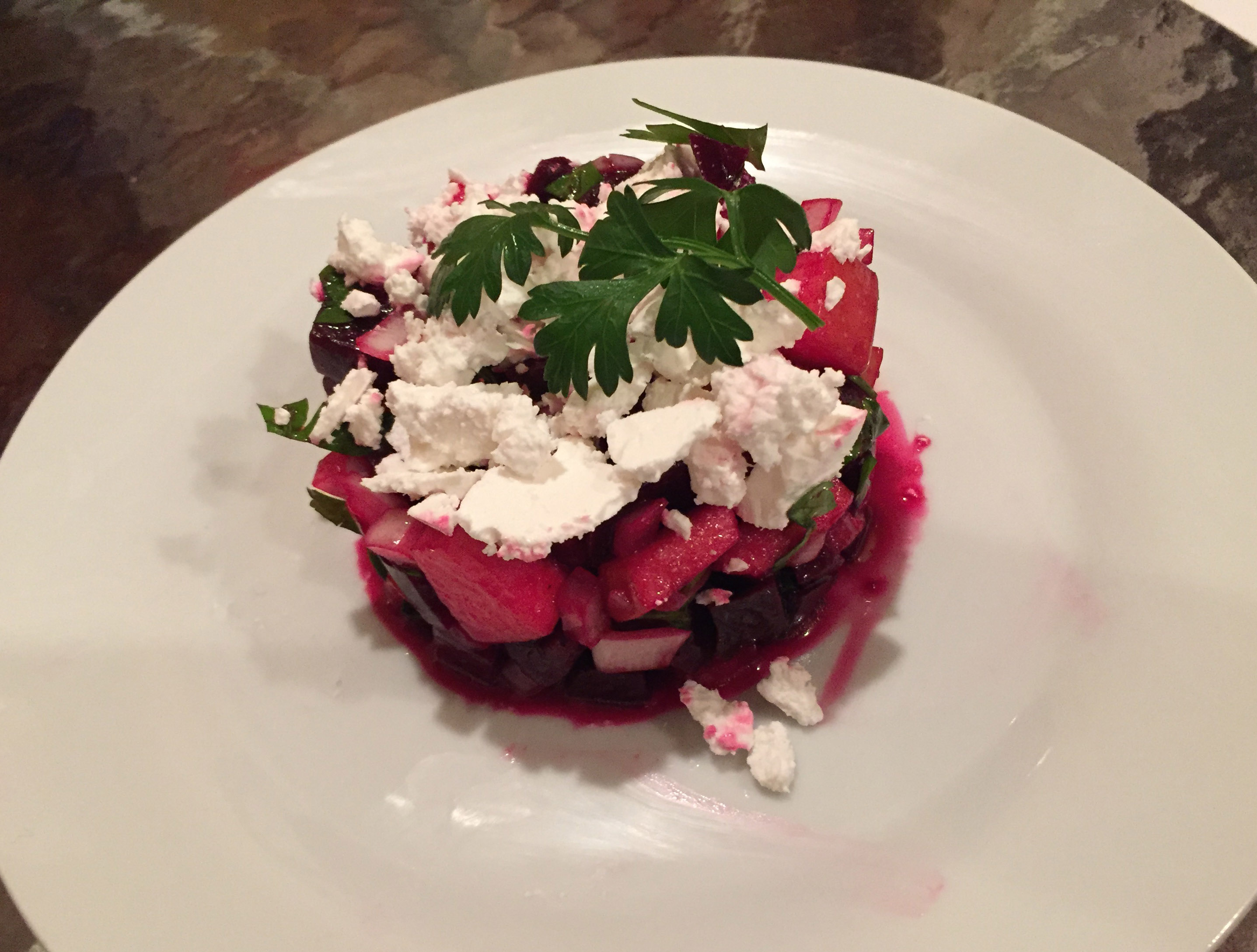 Timbale of Beet & Apple Salad with Feta