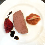 Chicken Liver Mousse with Rhubarb Compote, Fresh Strawberries & Aged Balsamic